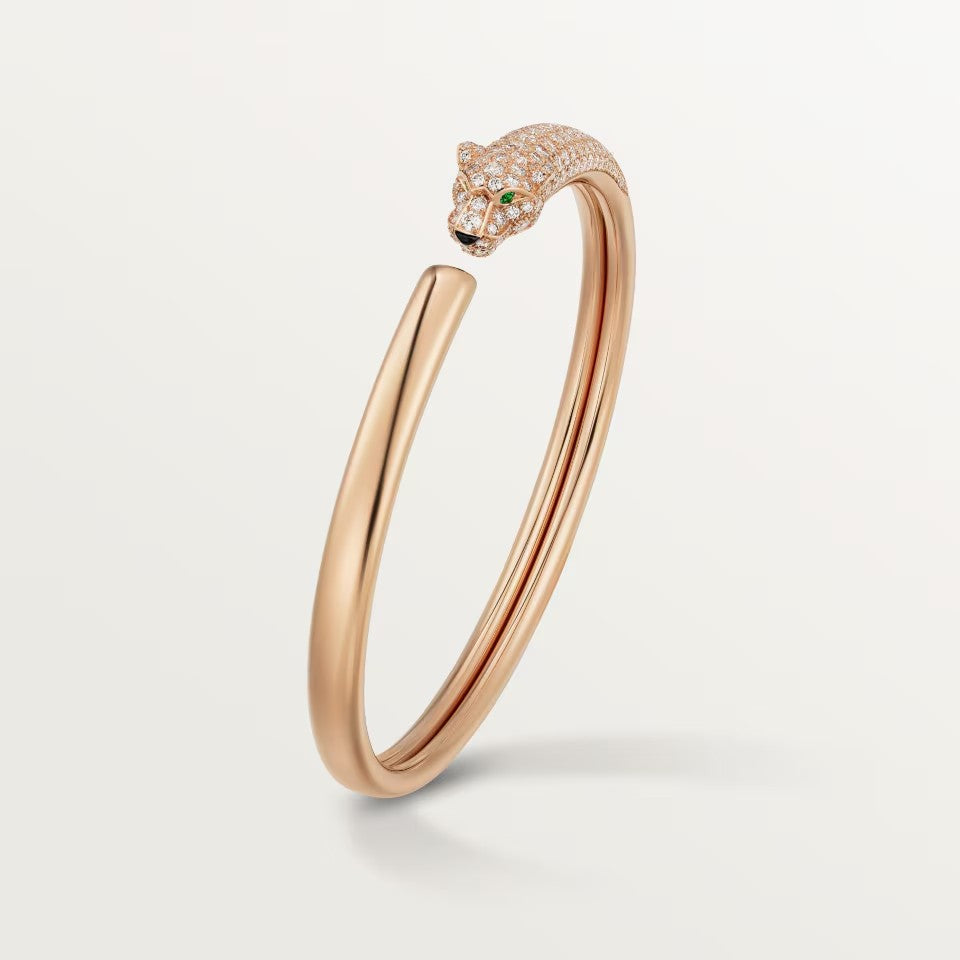 [⭐Seralia]PANTHERE HALF DIAMOND OPEN BRACELET