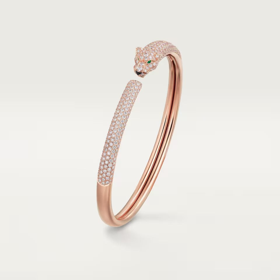 [⭐Seralia]PANTHERE FULL DIAMOND OPEN BRACELET