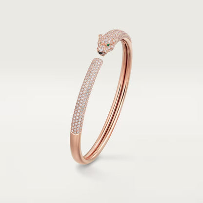 [⭐Seralia]PANTHERE FULL DIAMOND OPEN BRACELET