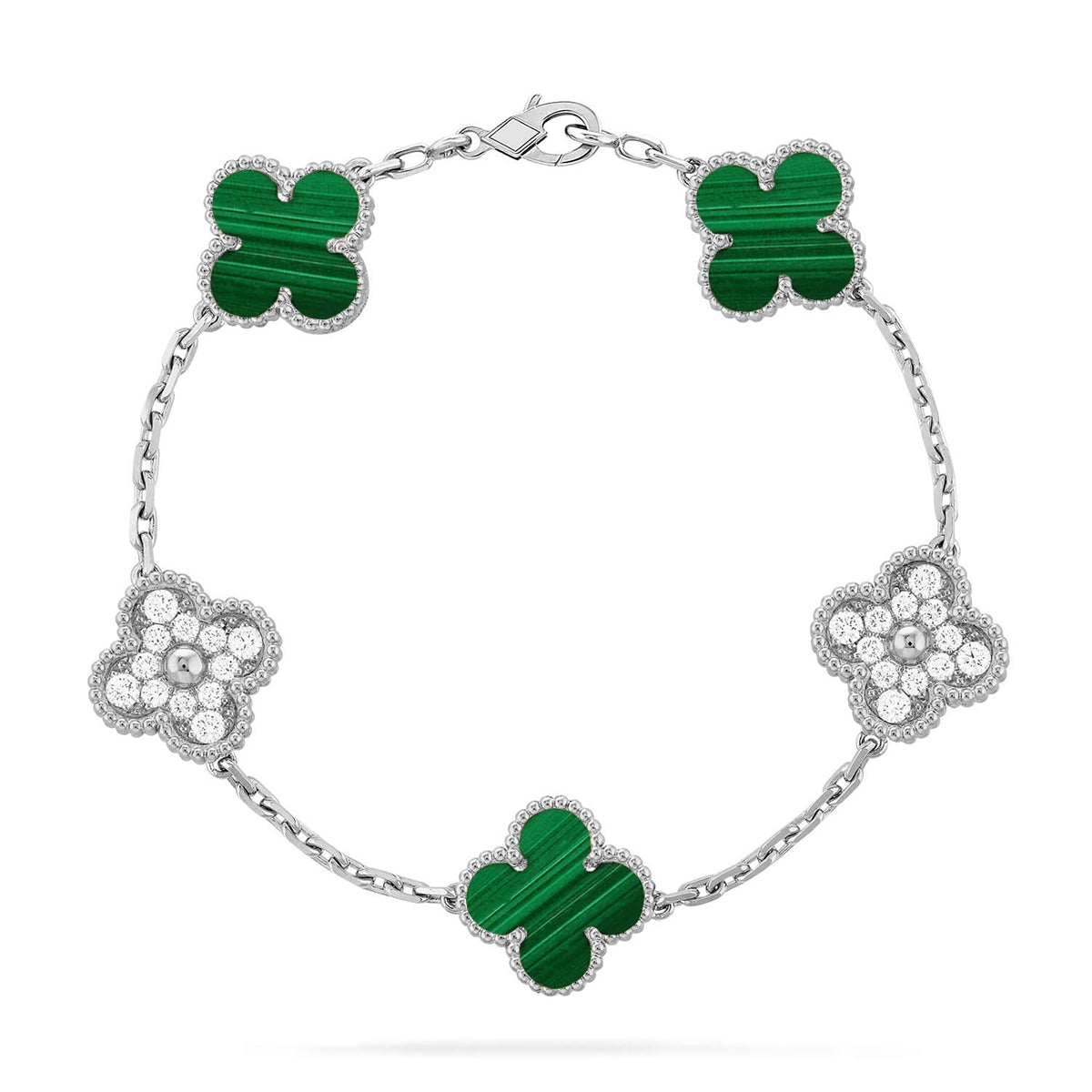 [⭐Seralia] CLOVER 5 MOTIF MALACHITE BRACELET COLLECTION