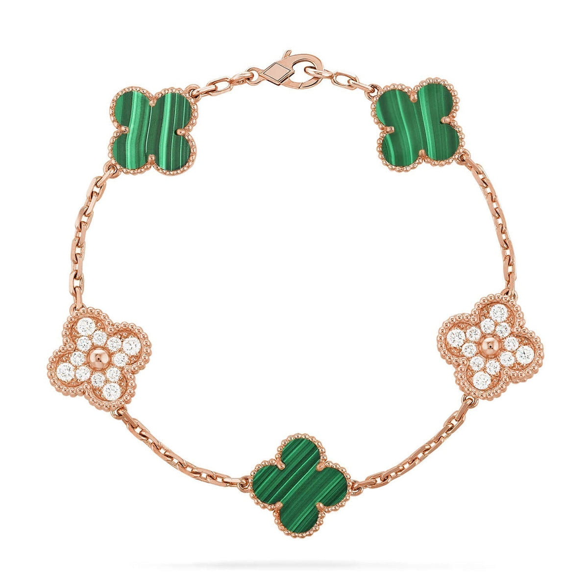 [⭐Seralia] CLOVER 5 MOTIF MALACHITE BRACELET COLLECTION