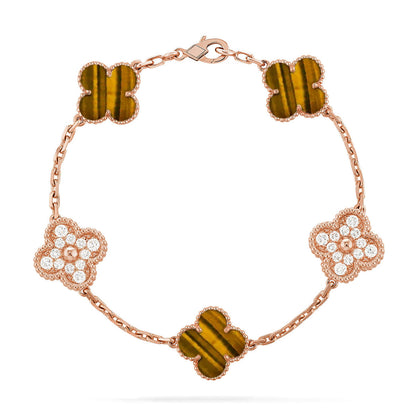 [⭐Seralia] CLOVER 5 MOTIFS TIGER EYE BRACELET COLLECTION