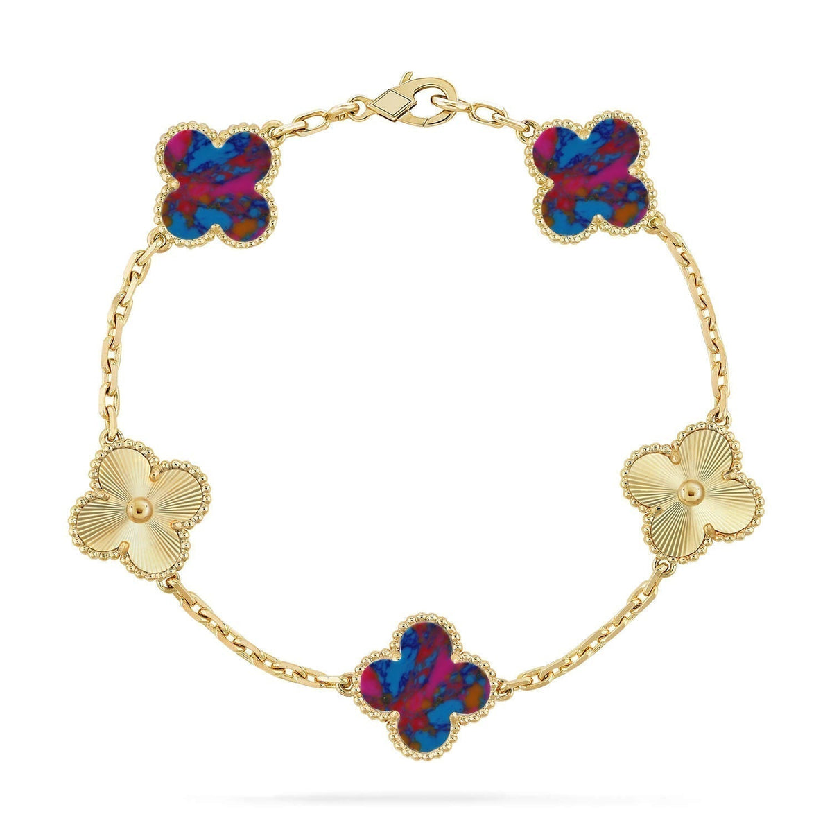[⭐Seralia]CLOVER 5 MOTIF COLOR GEMSTONES BRACELET COLLECTION