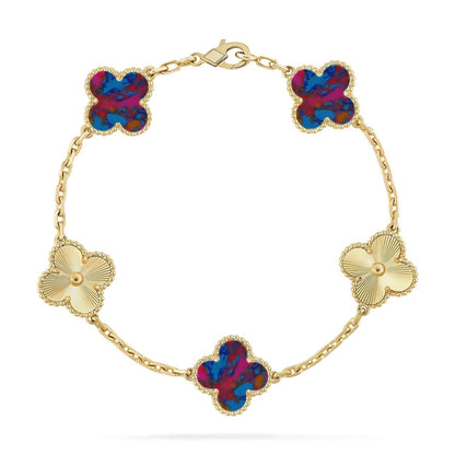 [⭐Seralia]CLOVER 5 MOTIF COLOR GEMSTONES BRACELET COLLECTION