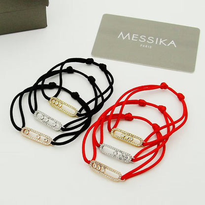 [⭐Seralia]Messika Care(s) pink cord pavé bracelet