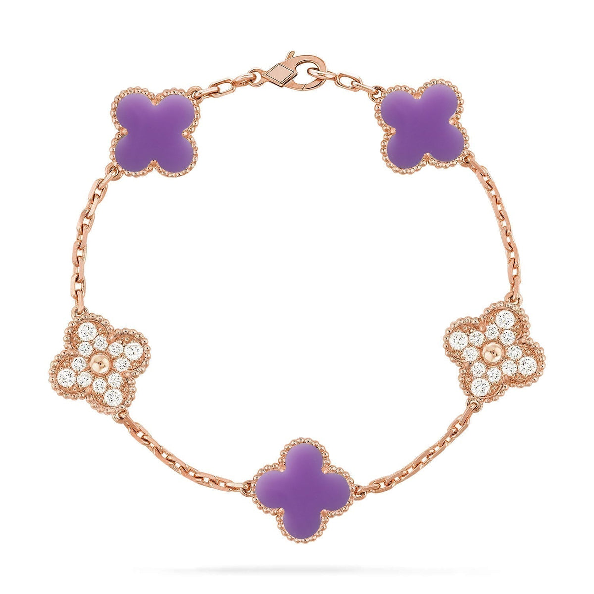 [⭐Seralia]CLOVER 5 MOTIF LIGHT PURPLE BRACELET COLLECTION