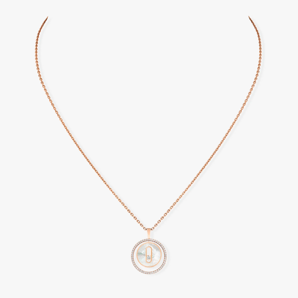 [⭐Seralia]Demo MOVE 1 DIAMOND WHITE MOTHER OF PEARL PINK GOLD DIAMOND NECKLACE