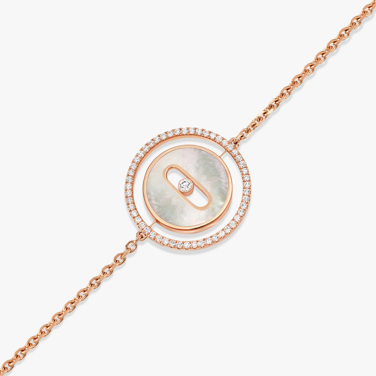 [⭐Seralia]Demo MOVE WHITE MOTHER OF PEARL PINK GOLD DIAMOND BRACELET