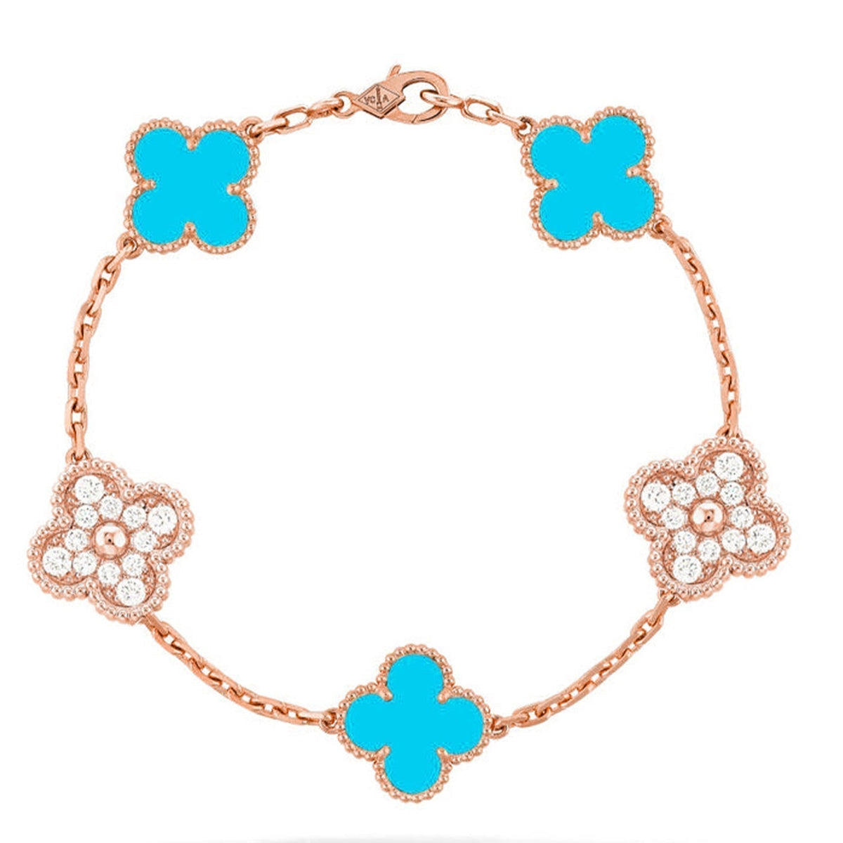 [⭐Seralia] CLOVER 5 MOTIF TURQUOISE BRACELET COLLECTION