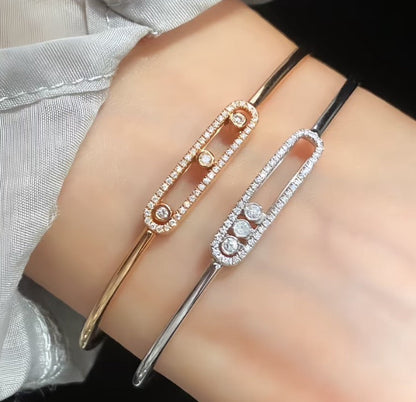 [⭐Seralia]Move Pavé Diamond Bangle Bracelet M