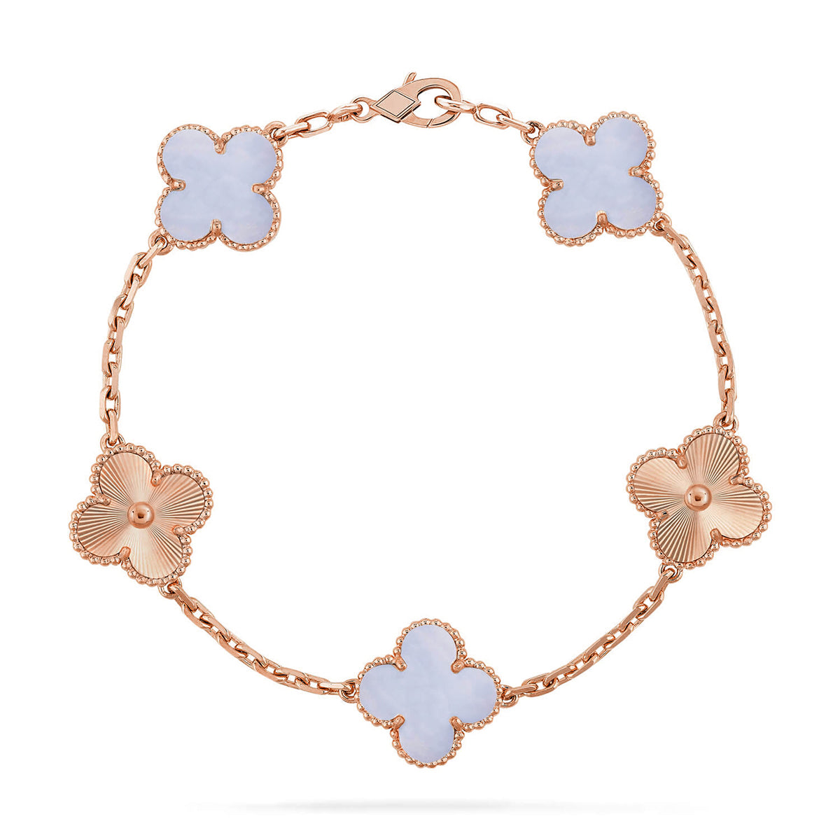 [⭐Seralia] CLOVER 5 MOTIF PURPLE CHALCEDONY BRACELET COLLECTION
