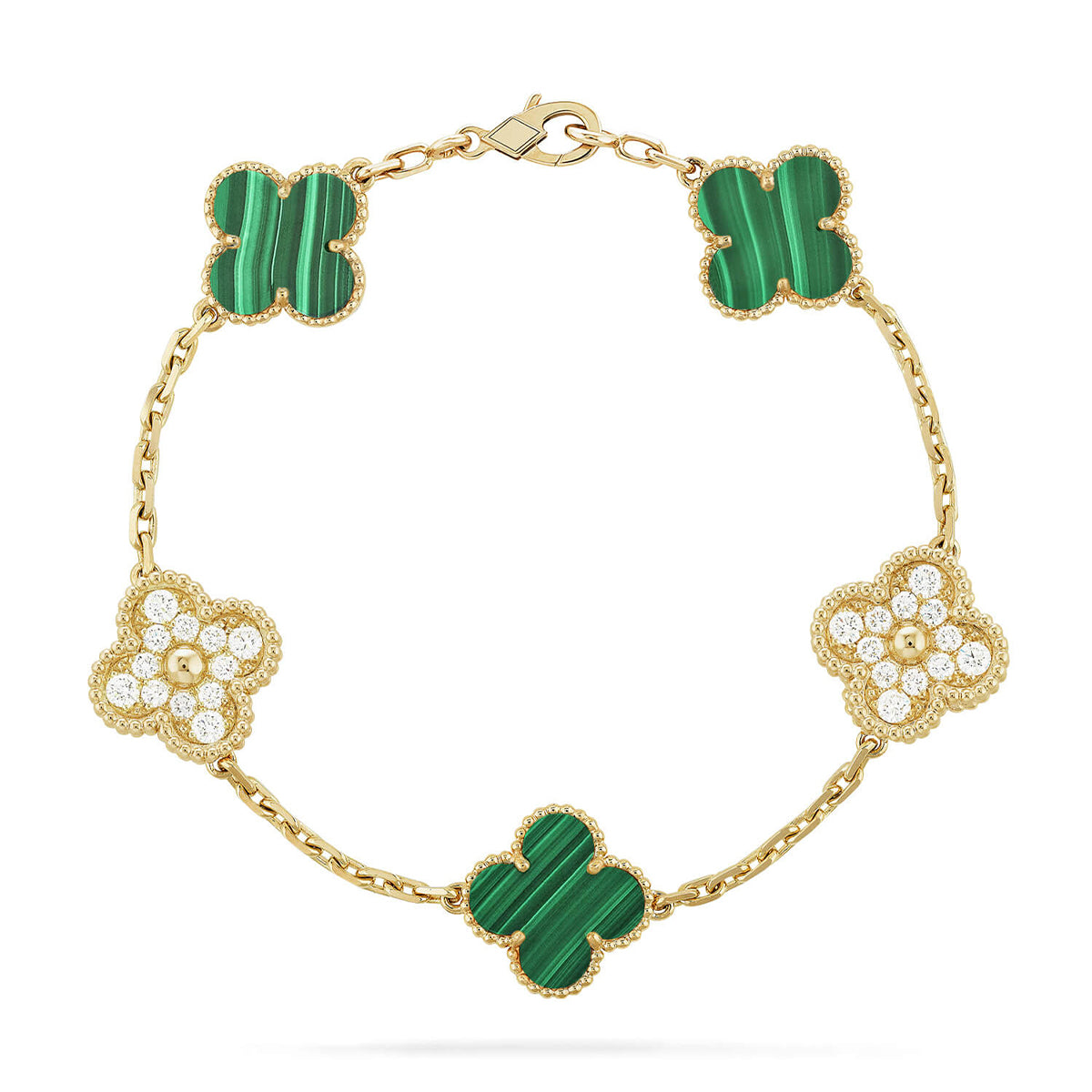 [⭐Seralia] CLOVER 5 MOTIF MALACHITE BRACELET COLLECTION