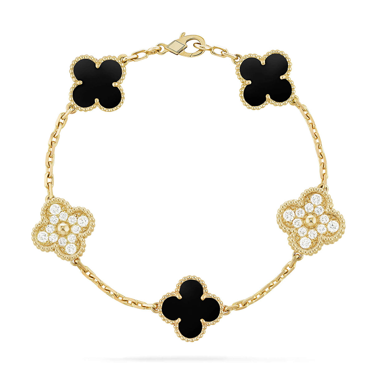 [⭐Seralia] CLOVER 5 MOTIF ONYXS BRACELET COLLECTION