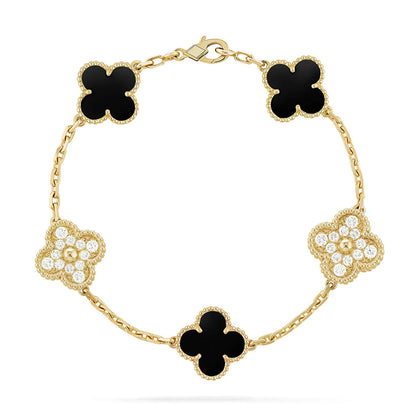 [⭐Seralia] CLOVER 5 MOTIF ONYXS BRACELET COLLECTION