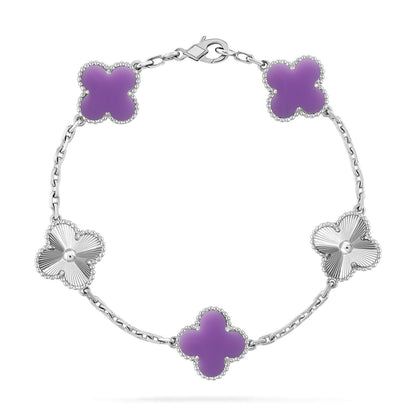 [⭐Seralia]CLOVER 5 MOTIF LIGHT PURPLE BRACELET COLLECTION