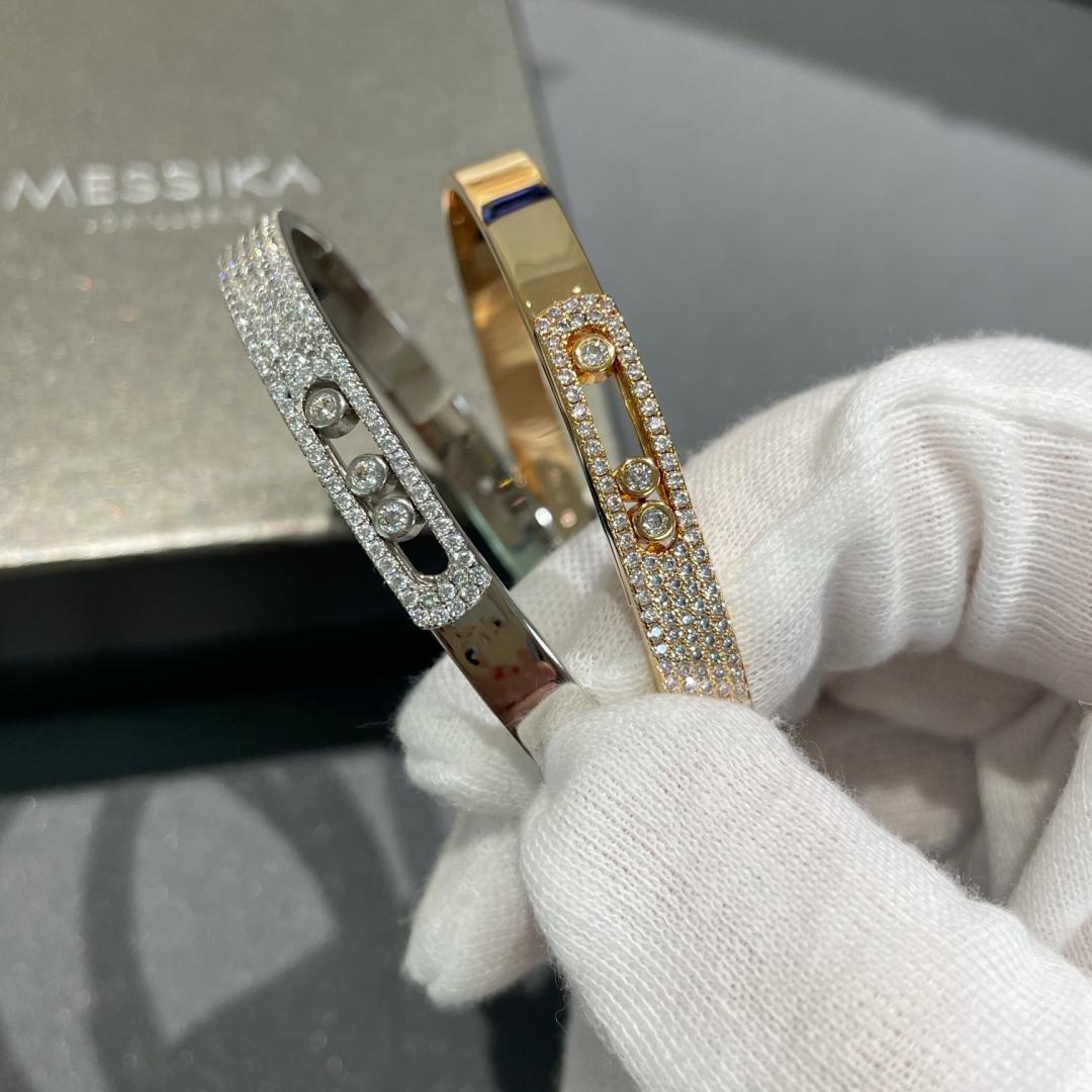 [⭐Seralia]Move Noa Rose Gold Pavé Diamond Bangle Bracelet