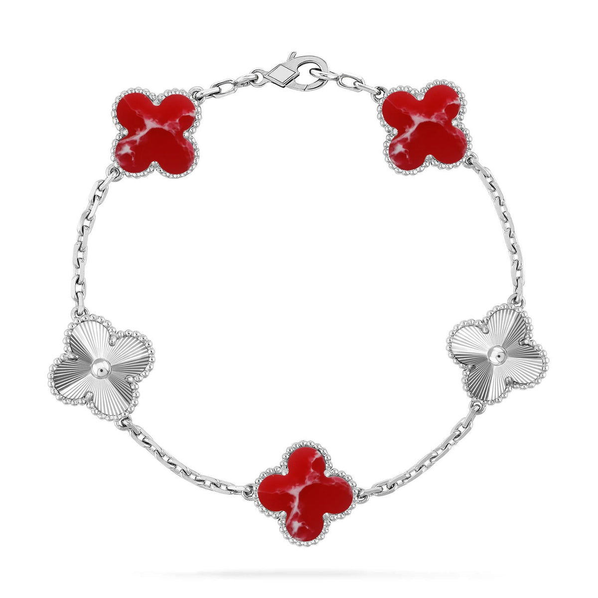 [⭐Seralia]CLOVER 5 MOTIF RED PATTERN BRACELET COLLECTION