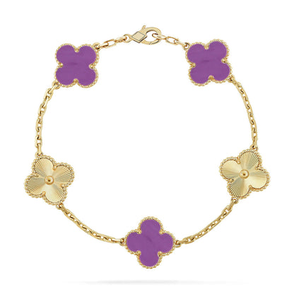 [⭐Seralia] CLOVER 5 MOTIF VIOLET BRACELET COLLECTION