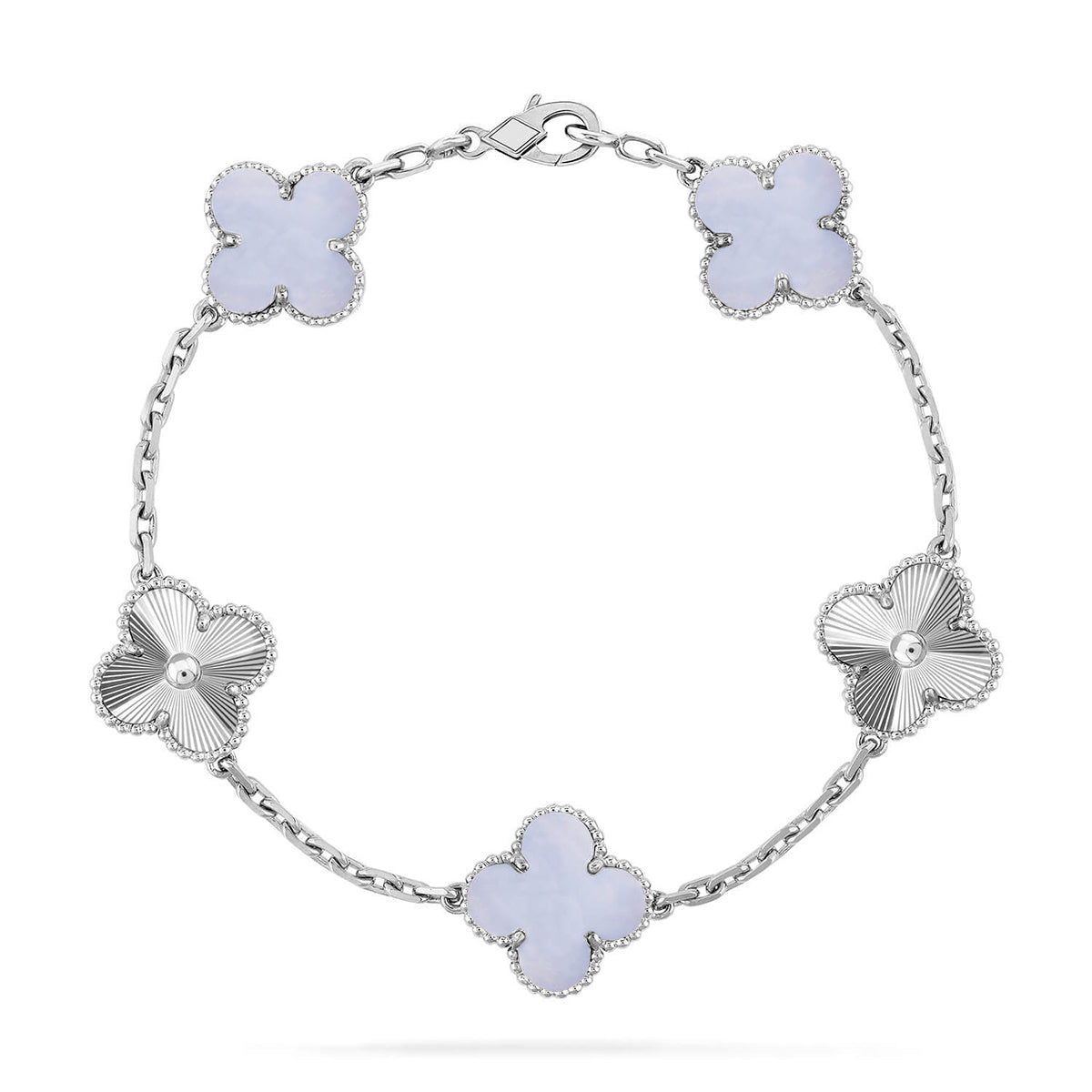 [⭐Seralia] CLOVER 5 MOTIF PURPLE CHALCEDONY BRACELET COLLECTION