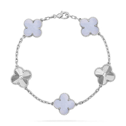 [⭐Seralia] CLOVER 5 MOTIF PURPLE CHALCEDONY BRACELET COLLECTION