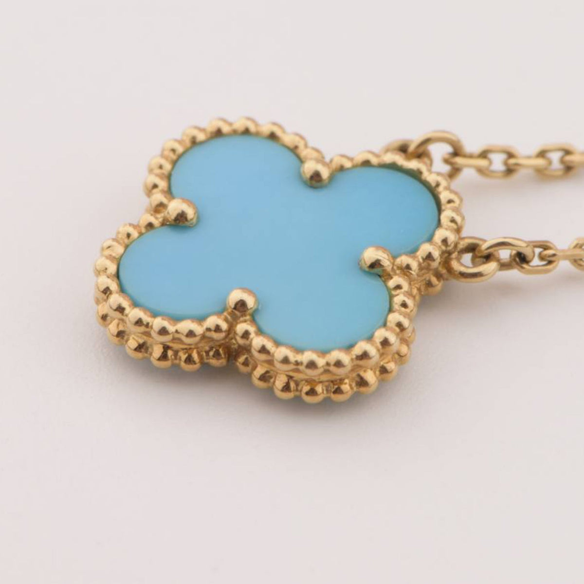 [⭐Seralia]CLOVER 15MM VINTAGE TURQUOISE NECKLACE