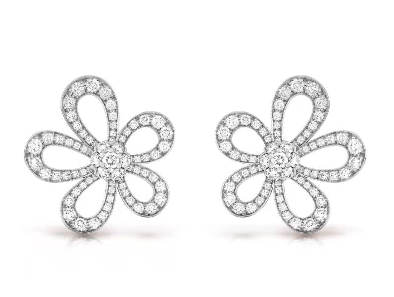 [⭐Seralia]FLOWERLACE EARRINGS FULL DIAMONDS