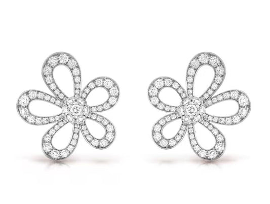 [⭐Seralia]FLOWERLACE EARRINGS FULL DIAMONDS