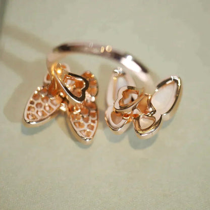 [⭐Seralia]TWIN BUTTERFLY DIAMOND MOP RING