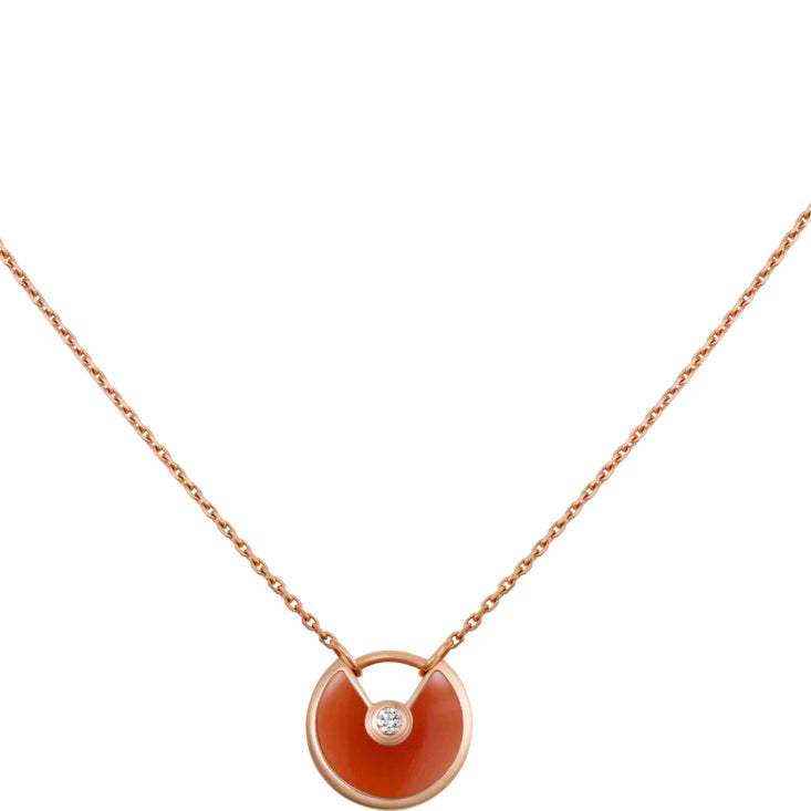 [⭐Seralia]AMULETTE GOLD CARNELIAN ONYX NECKLACE
