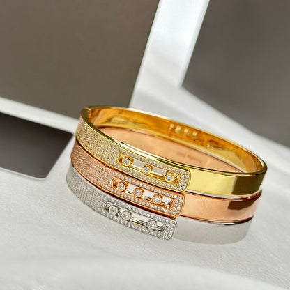 [⭐Seralia]Move Noa Rose Gold Pavé Diamond Bangle Bracelet