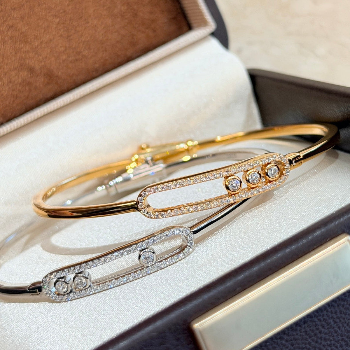 [⭐Seralia]Move Pavé Diamond Bangle Bracelet M
