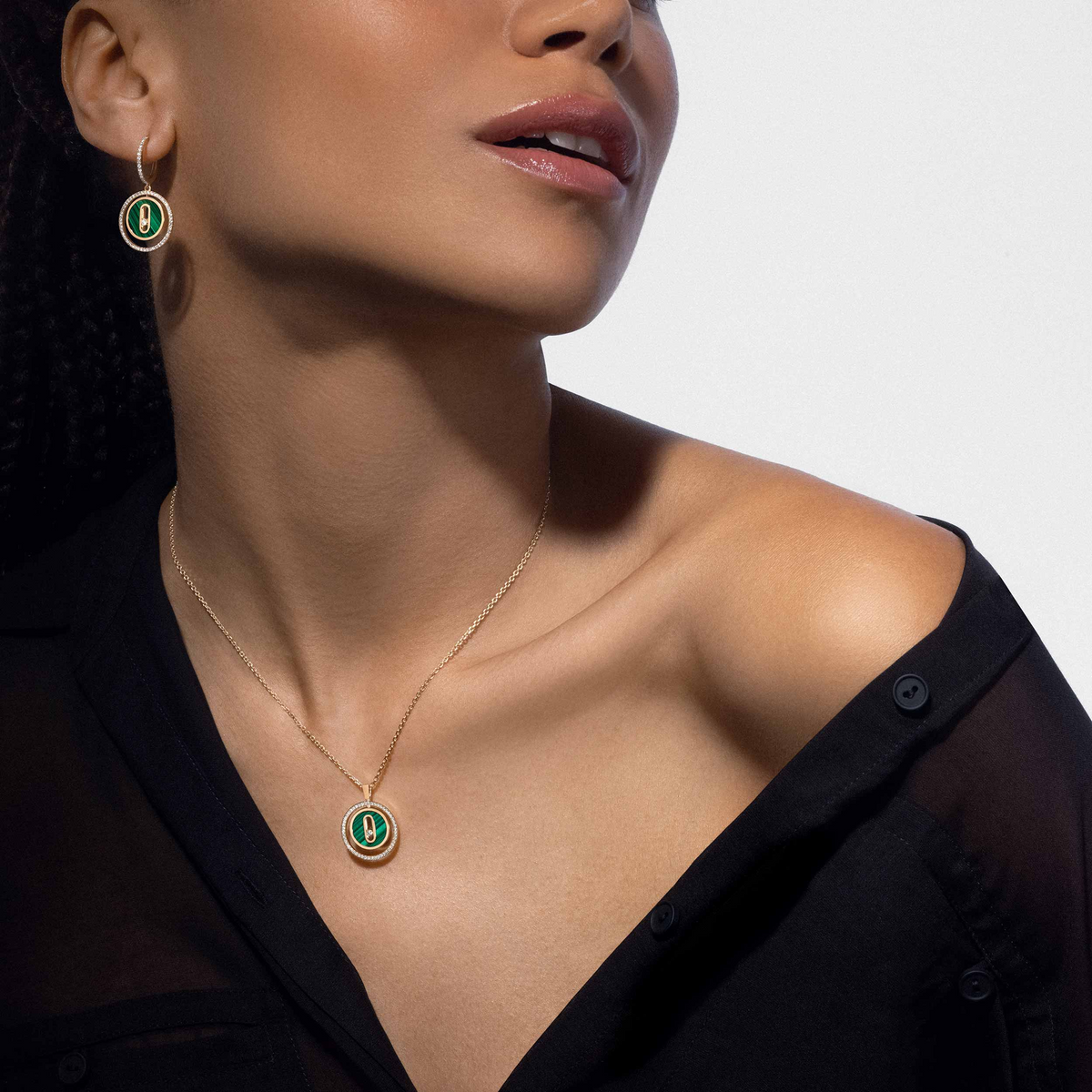 [⭐Seralia]Demo MOVE 1 DIAMOND MALACHITE GOLD DIAMOND NECKLACE