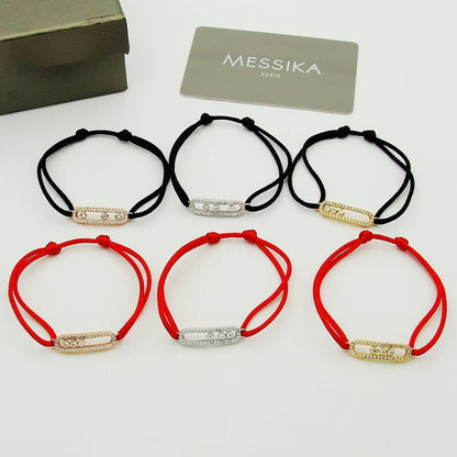 [⭐Seralia]Messika Care(s) pink cord pavé bracelet