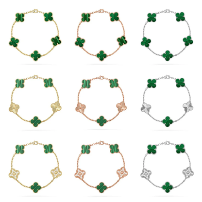 [⭐Seralia] CLOVER 5 MOTIF MALACHITE BRACELET COLLECTION