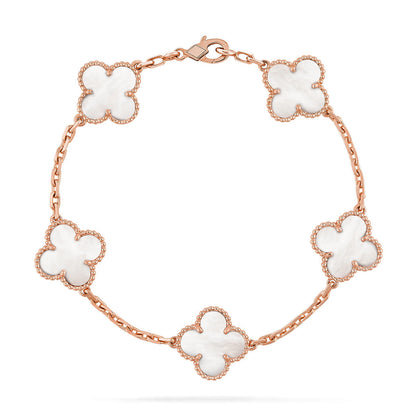 [⭐Seralia]CLOVER WHITE PEARL MOP 5 MOTIF BRACELET COLLECTION