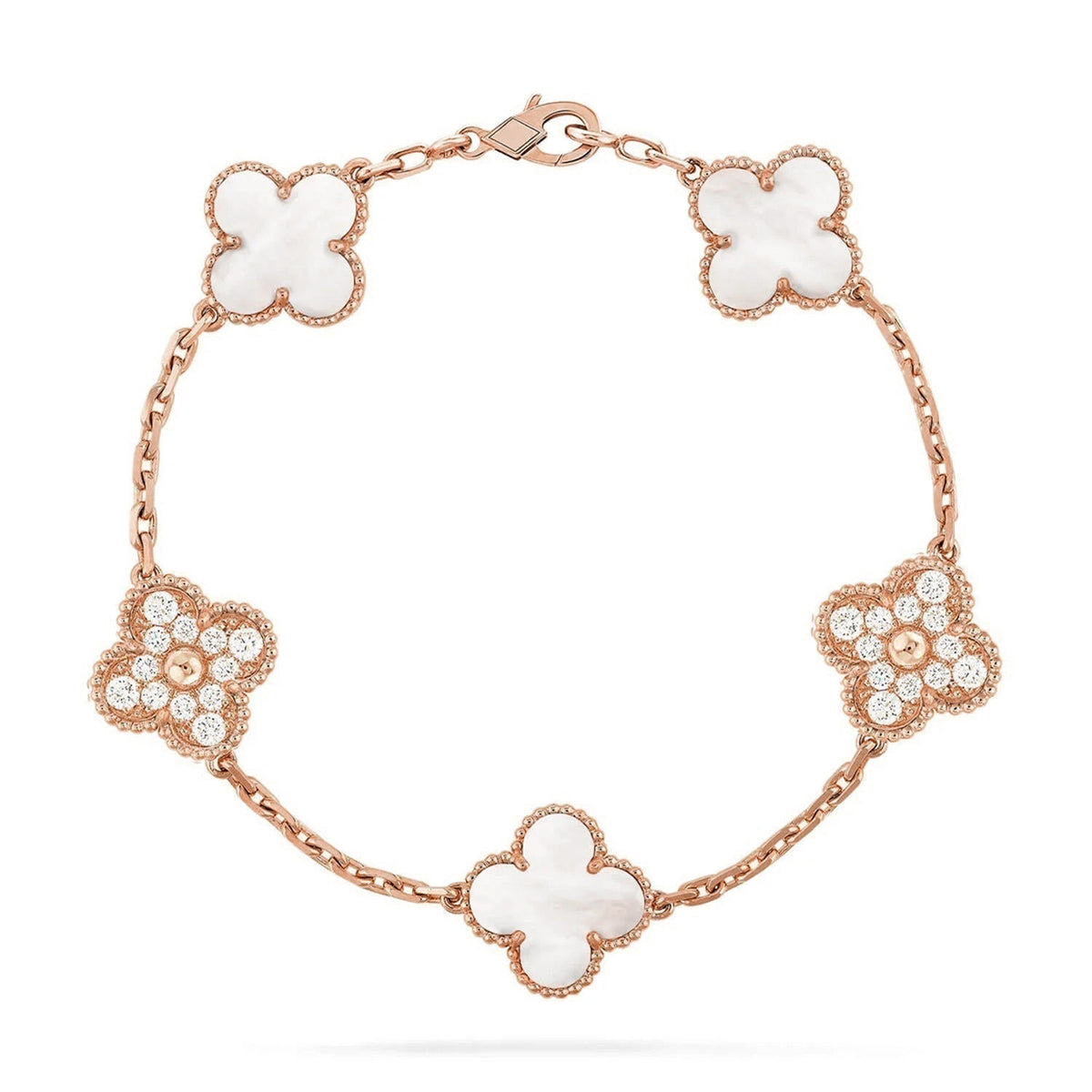 [⭐Seralia]CLOVER WHITE PEARL MOP 5 MOTIF BRACELET COLLECTION