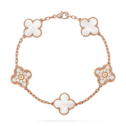 [⭐Seralia]CLOVER WHITE PEARL MOP 5 MOTIF BRACELET COLLECTION