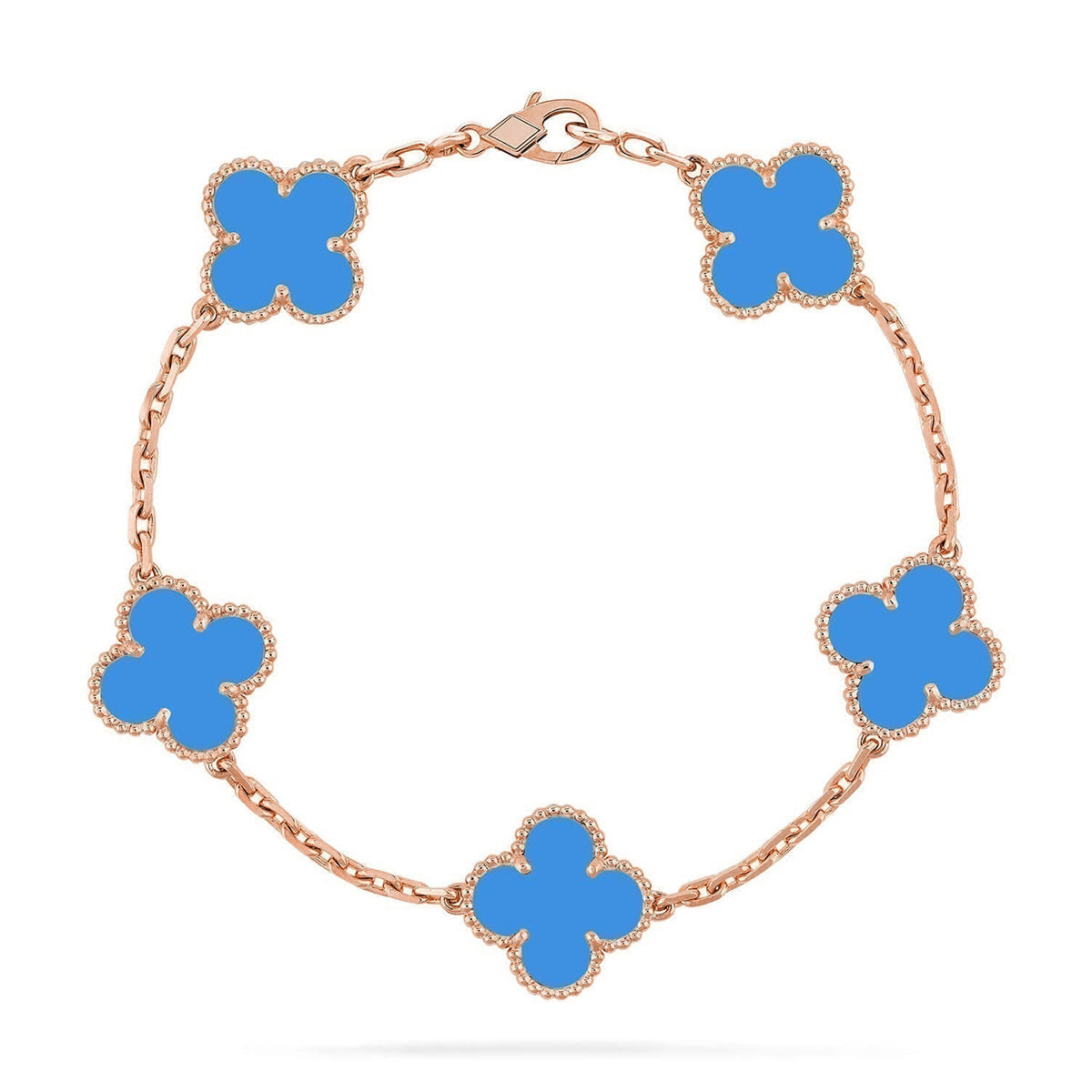 [⭐Seralia] CLOVER 5 MOTIF BLUE AGATE BRACELET COLLECTION