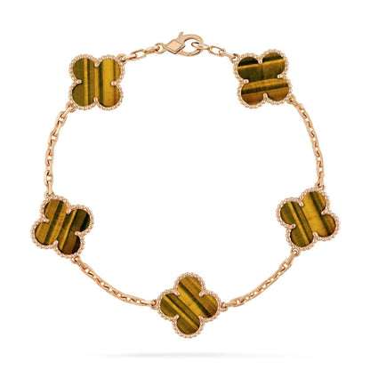 [⭐Seralia] CLOVER 5 MOTIFS TIGER EYE BRACELET COLLECTION
