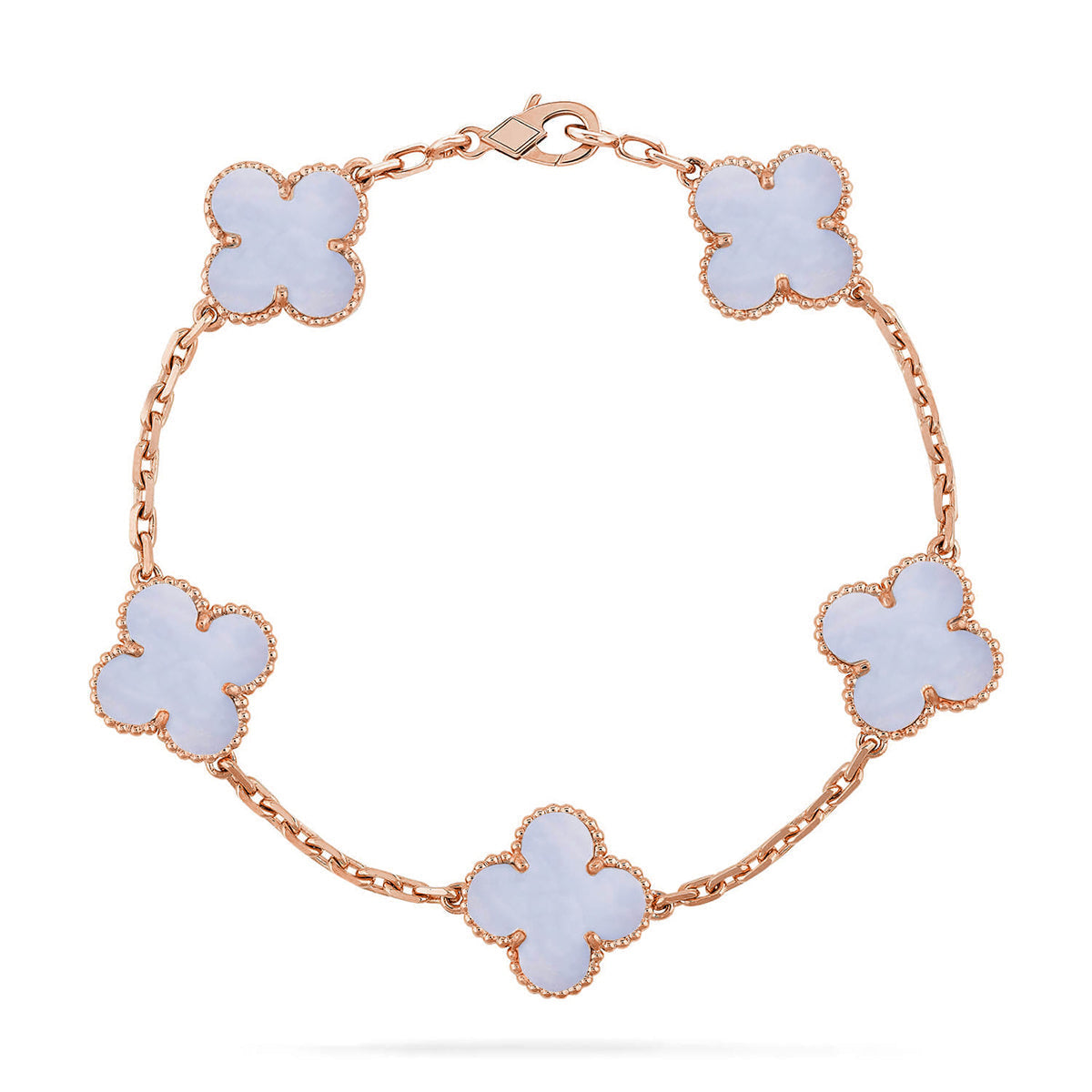 [⭐Seralia] CLOVER 5 MOTIF PURPLE CHALCEDONY BRACELET COLLECTION