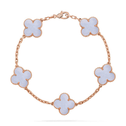 [⭐Seralia] CLOVER 5 MOTIF PURPLE CHALCEDONY BRACELET COLLECTION