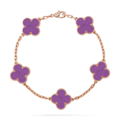 [⭐Seralia] CLOVER 5 MOTIF VIOLET BRACELET COLLECTION