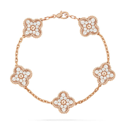 [⭐Seralia] CLOVER 5 MOTIF FULL DIAMOND BRACELET COLLECTION