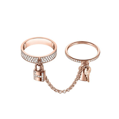 [⭐Seralia]HM KELLY CLOCHETTE DOUBLE RING IN  WITH DIAMONDS