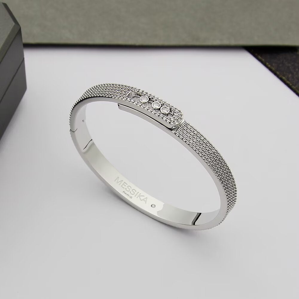 [⭐Seralia]Move Noa Full Pavé Diamond Bangle Bracelet