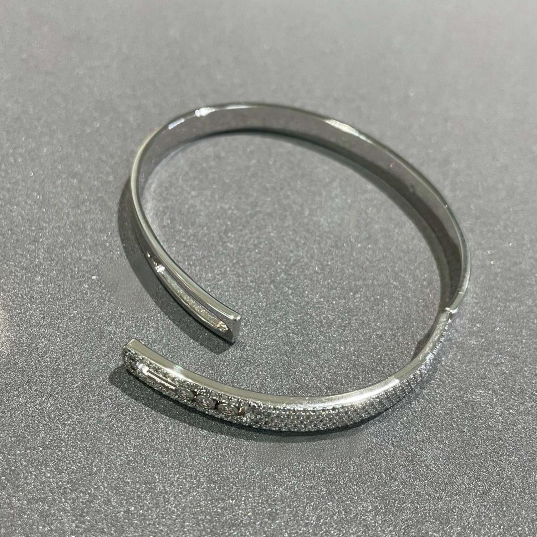 [⭐Seralia]Move Noa Rose Gold Pavé Diamond Bangle Bracelet