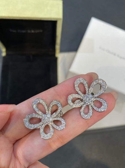 [⭐Seralia]FLOWERLACE EARRINGS FULL DIAMONDS
