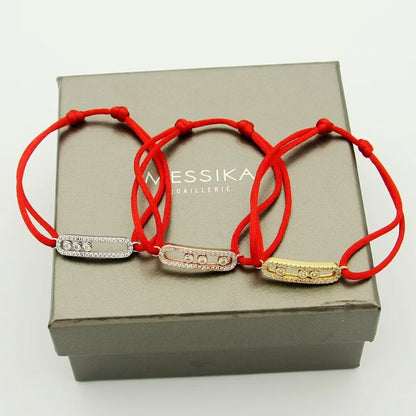 [⭐Seralia]Messika Care(s) pink cord pavé bracelet