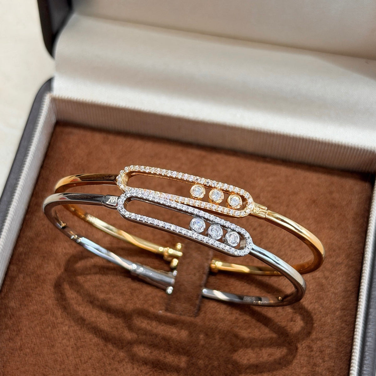 [⭐Seralia]Move Pavé Diamond Bangle Bracelet M