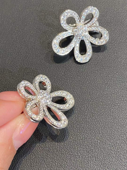 [⭐Seralia]FLOWERLACE EARRINGS FULL DIAMONDS
